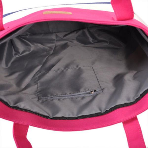 Beach Bag Handbag Tote Shoulder Purse Pink Large Canvas New Shopping Travel New #4 image