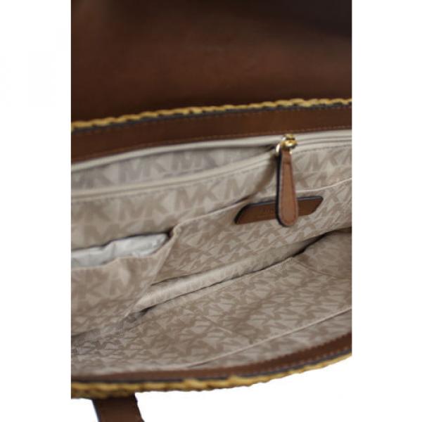 Michael Kors New Walnut Gold Straw Naomi Large Tote Bag Osfa $289* #5 image