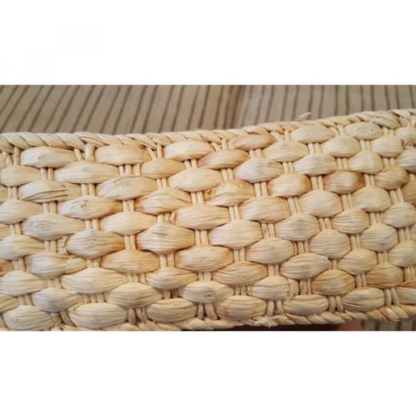 Vintage Cappelli Sequin Cherries Large Straw Bag Handbag Gingham RedPlaid Lining #5 image