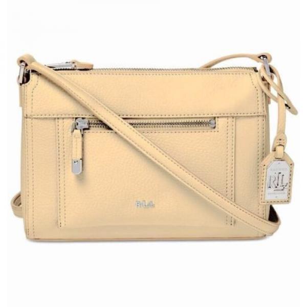 NWT $118 Lauren Ralph Lauren Womens Straw Tan Paley Leigh Crossbody Purse Bag #1 image