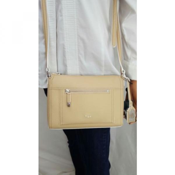 NWT $118 Lauren Ralph Lauren Womens Straw Tan Paley Leigh Crossbody Purse Bag #2 image