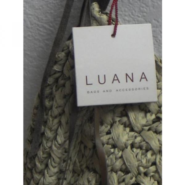 NEW NWT Italy LUANA - Woven Heavy Straw &amp; Leather Shoulder Bag Purse $198 #3 image