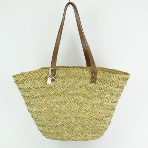Kourtney Kardashian Cotton On Brown Straw Basket Tote Bag #1 image