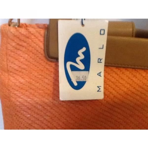 New With Tags Marlo Orange Woven Straw Handbag Shoulder bag w/ Detachable Strap #2 image