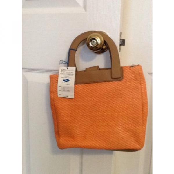 New With Tags Marlo Orange Woven Straw Handbag Shoulder bag w/ Detachable Strap #3 image