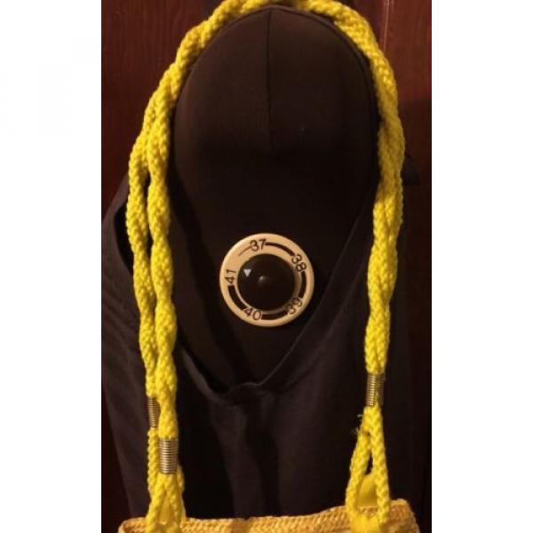 Nice Yellow Shoulder Bag With Rope Style Straps Good Cond. Med Size #4 image