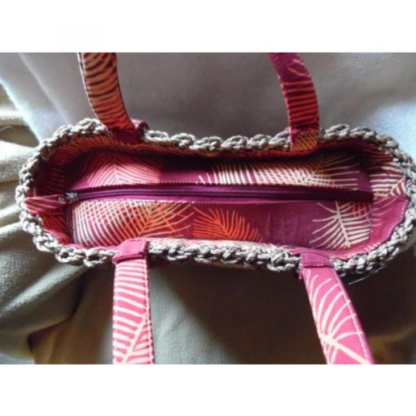 Caribelle Batik Straw Zippered Tote Bag Purse Pocket Book + Sachet New NWT #5 image