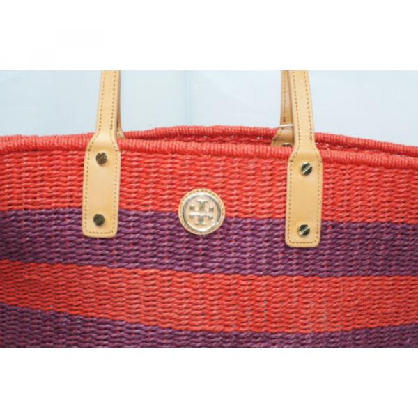 Tory Burch Tyler Straw Tote Red Hobo Satchel Shoulder Bag NWT #5 image