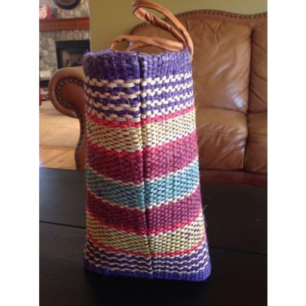 Scala Collection Woven Straw Sisal Jute Market Tote Bag Leather Handals #5 image