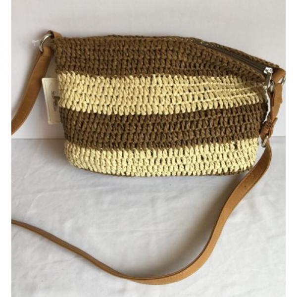 New Straw Studios Striped Crossbody Bag Purse Handbag #2 image