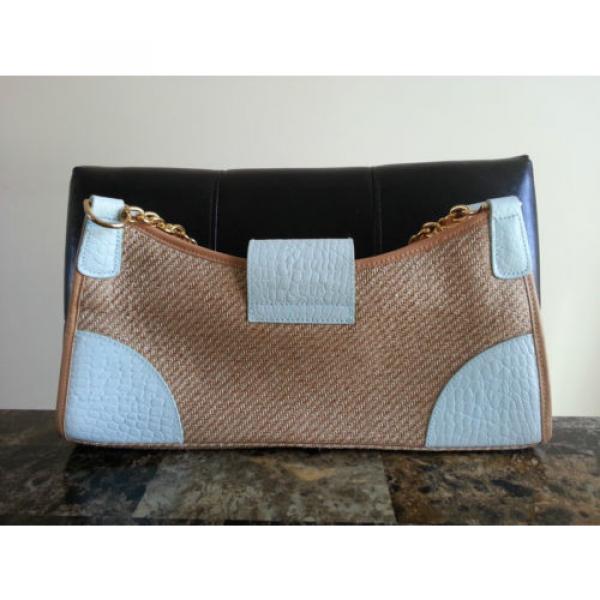 LAUREN by RALPH LAUREN Straw Bag with Light Blue Leather Buckle Accents #2 image