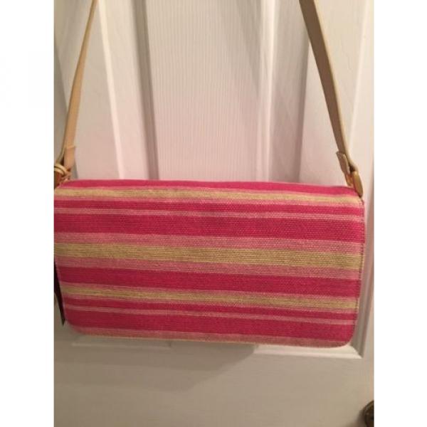 A Beautiful Straw Etienne Aigner Purse Shoulder Bag! Pink(fushia) Stripes #2 image