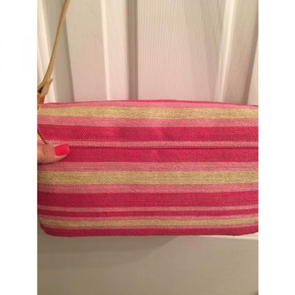 A Beautiful Straw Etienne Aigner Purse Shoulder Bag! Pink(fushia) Stripes #4 image