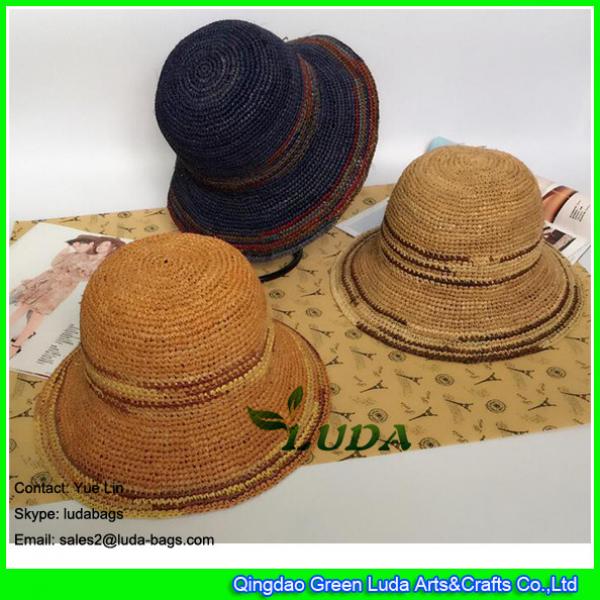 LDMZ-005 big sunny starw hats crocheted straw raffia hats #3 image