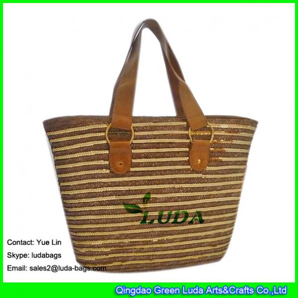 LDMC-003 Large sequins tote bag fashinable lady straw beach bags #1 image