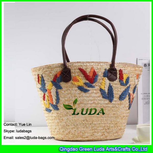 LDMC-004 classical lady handbag Embroidery beach straw tote bag #1 image