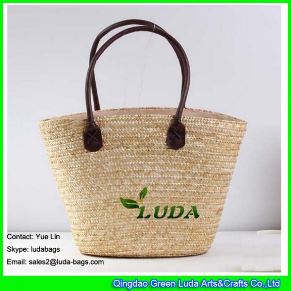 LDMC-004 classical lady handbag Embroidery beach straw tote bag #3 image