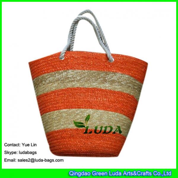 LDMC-005 colorful women tote bag chevron wheat beach straw bags for summer #1 image