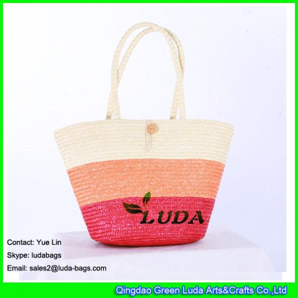 LDMC-008 2016 summer tote bag large women straw beach basket bag #3 image