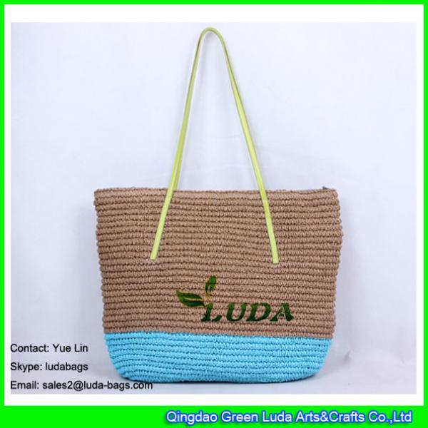 LDZS-028 large size beach bag hand crochetting paper straw tote bags #1 image