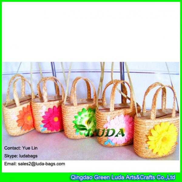 LDMC-012 wholesale floral bag small tote straw handbags for kids #2 image