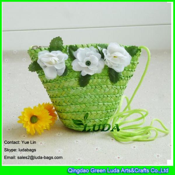 LDMC-015 candy color straw handbag floral straw shoulder bags for gilrs #2 image