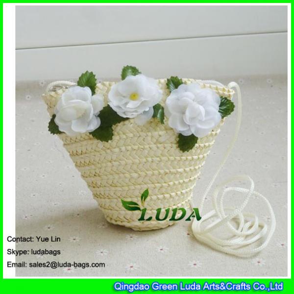 LDMC-015 candy color straw handbag floral straw shoulder bags for gilrs #3 image