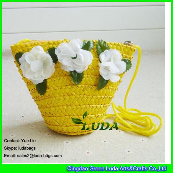 LDMC-015 candy color straw handbag floral straw shoulder bags for gilrs #4 image