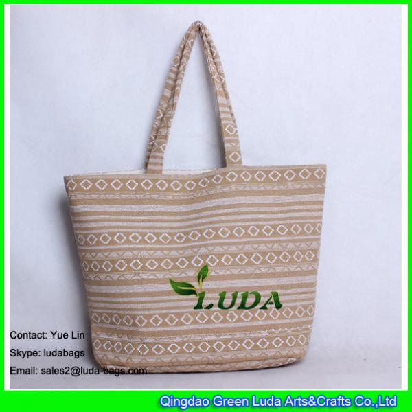 LDFB-002 wholesale canvas beach bag cheap sadu fabric beach bags #1 image