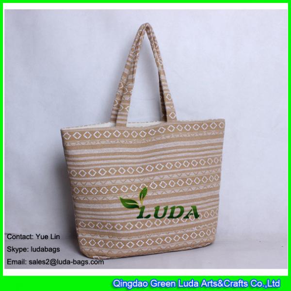 LDFB-002 wholesale canvas beach bag cheap sadu fabric beach bags #2 image