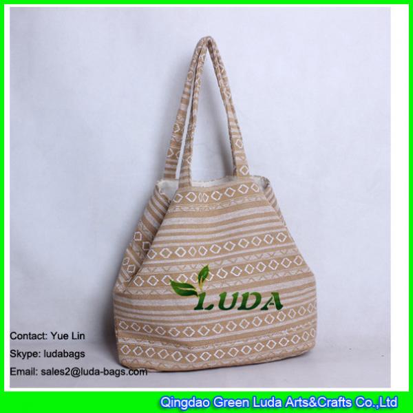 LDFB-002 wholesale canvas beach bag cheap sadu fabric beach bags #3 image