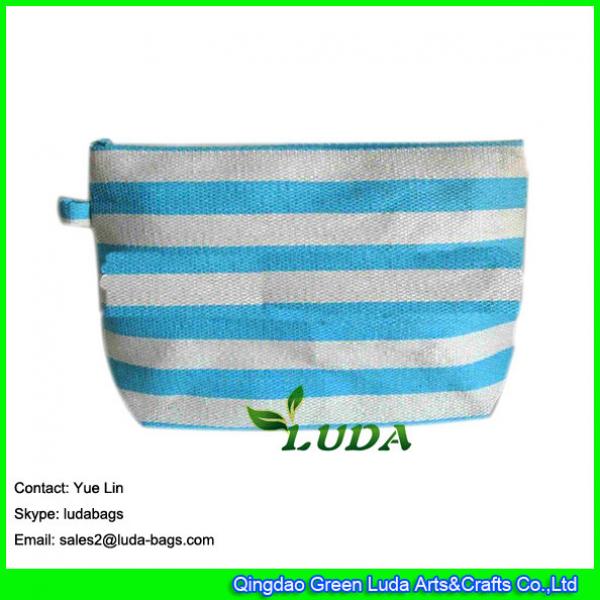LDZB-067 Striped wholesale purse cheap paper straw clutch handbags #2 image