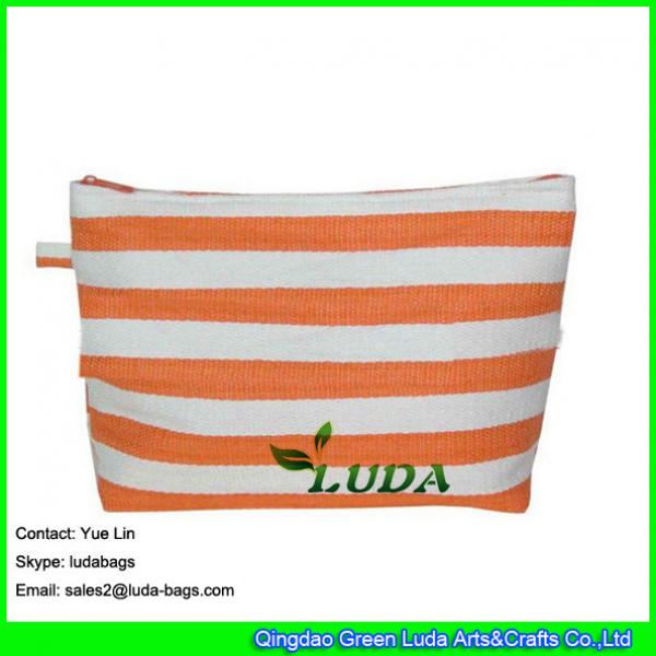 LDZB-067 Striped wholesale purse cheap paper straw clutch handbags #3 image