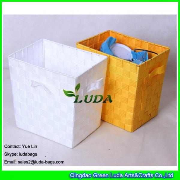 LDKZ-002  candy color home storage bin polyester tye straw squarte storage basket #1 image
