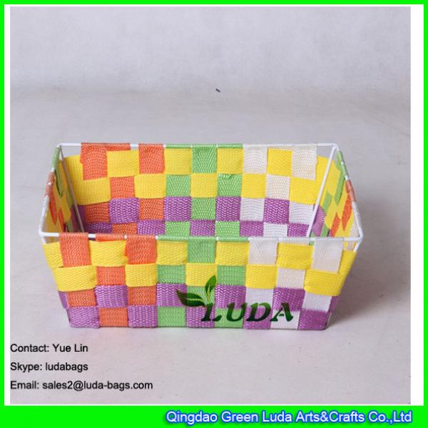 LDKZ-006  mixed color polypropylene woven storage basket for shelves #2 image