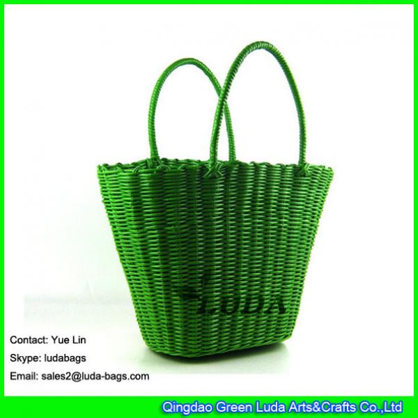 LDSL-077 candy color straw bag pp tube woven basket tote bag #2 image