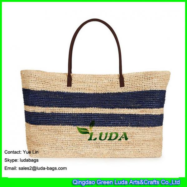 LDLF-012 crochet raffia bag women straw tobago raffia large tote bag #1 image