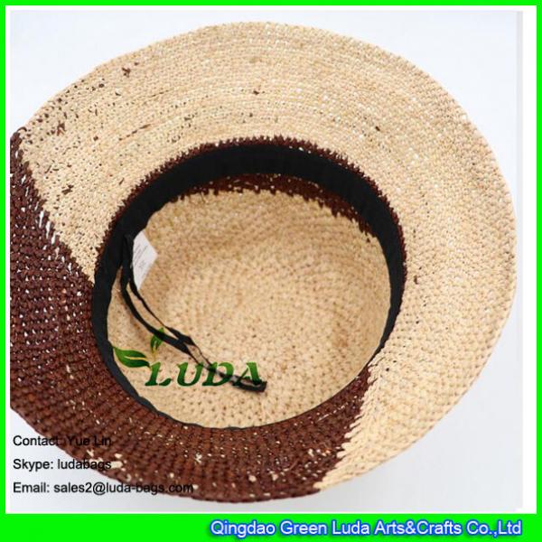 LDMZ-003 2017 new design summer beach raffia floppy straw hat #3 image