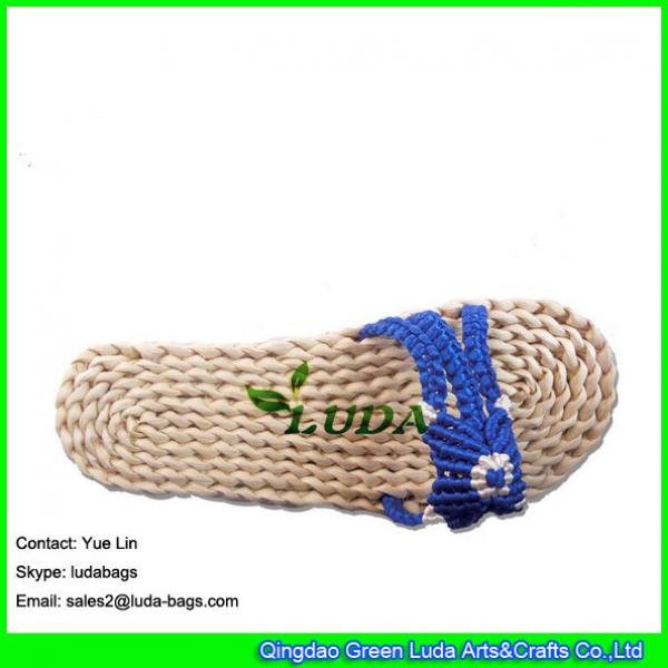 LDSS-004  women casual beach straw slippers #1 image