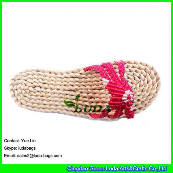 LDSS-004  women casual beach straw slippers #2 image