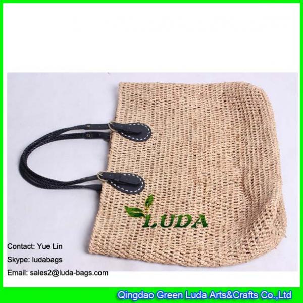LDLF-017 natural straw crochet beach  raffia bag #2 image