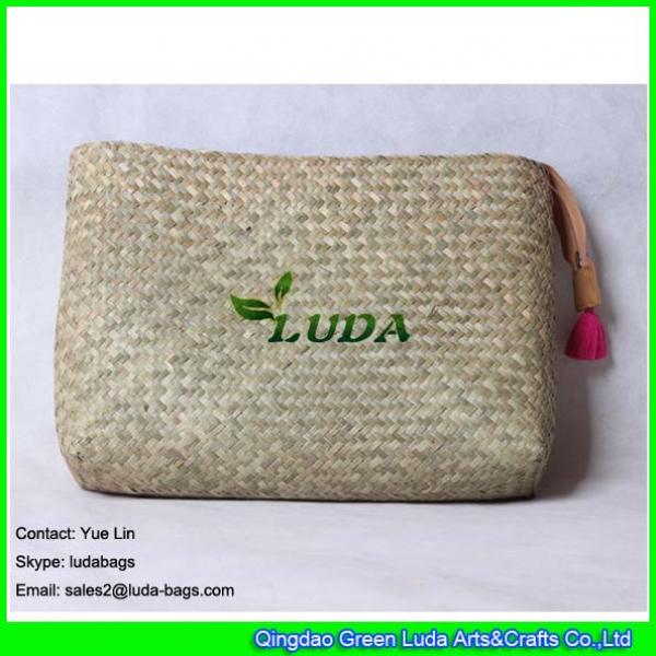 LDSC-188 natural seagrass bag hand plaited lady pouch clutch straw handbag #1 image