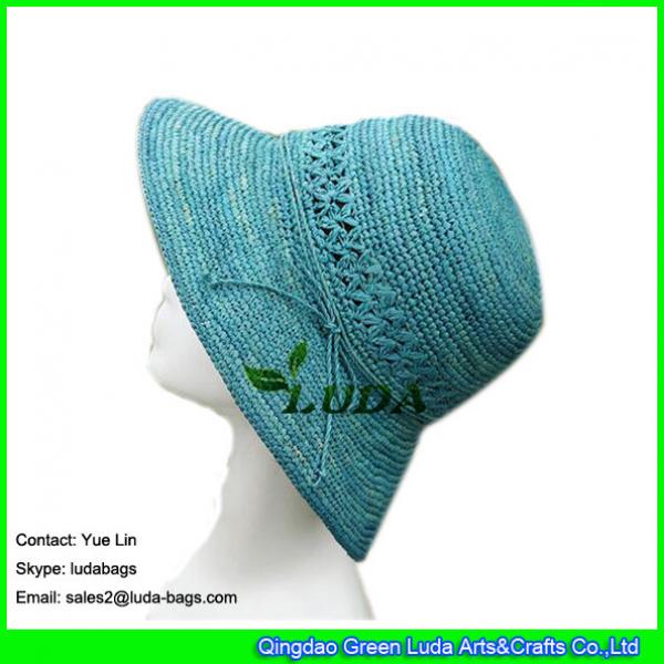 LDMZ-012 2017 new summer beach raffia straw sun hat hand crochet raffia hats #1 image
