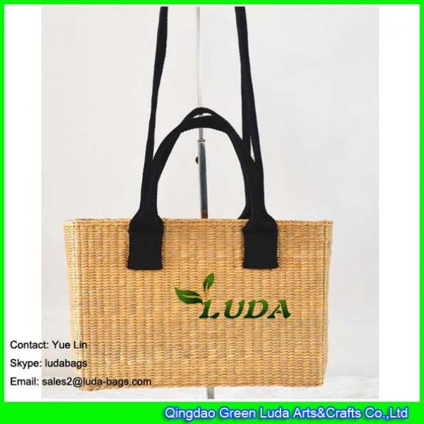 LDHC-007 2017 new design straw basket bag natural shoulder beach straw bags #1 image