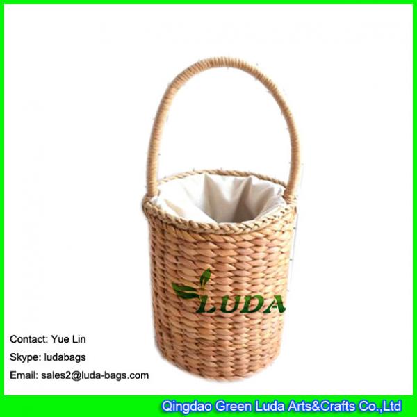 LDYP-040 drum shaped handbag ice cream small beach straw bags for children #1 image