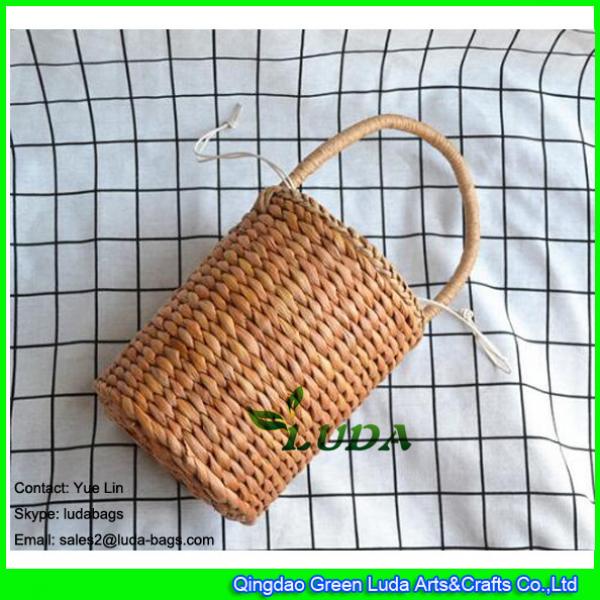LDYP-040 drum shaped handbag ice cream small beach straw bags for children #2 image