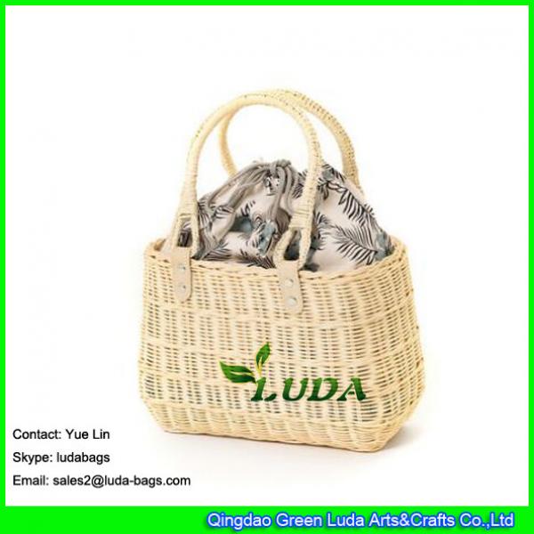 LDTT-025 2018 new designer wicker bag natural rattan straw bags with separated inside package bag #2 image