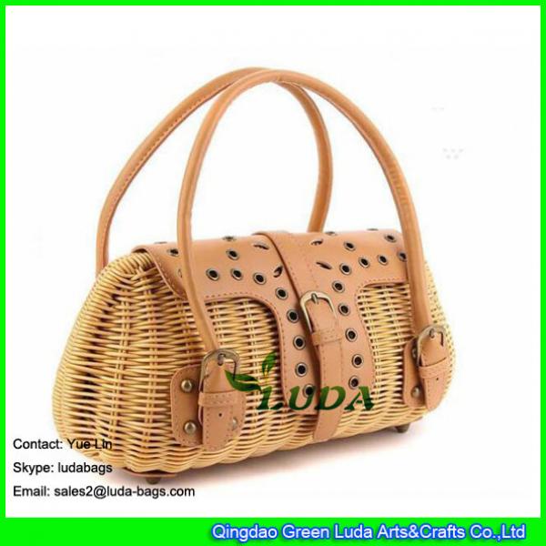 LDTT-009 2018 new designer rattan handbag lady handmade straw rattan bag #1 image