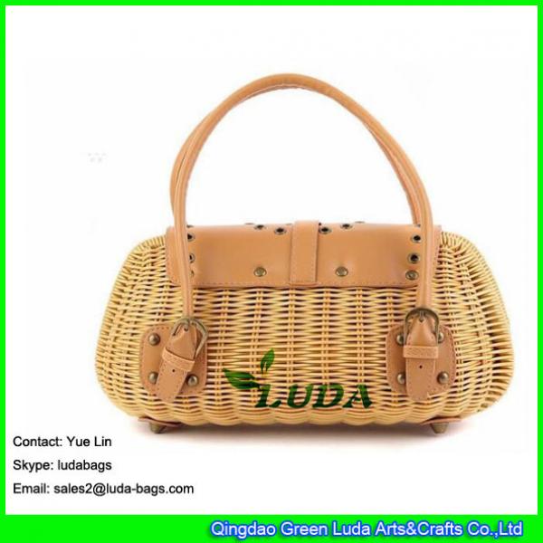LDTT-009 2018 new designer rattan handbag lady handmade straw rattan bag #2 image