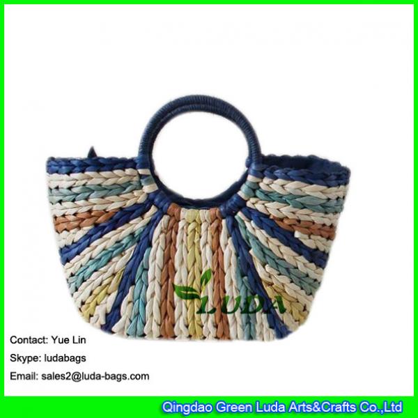 LDYP-055 colorful beach bags lady hobo cornhusk straw bag #2 image
